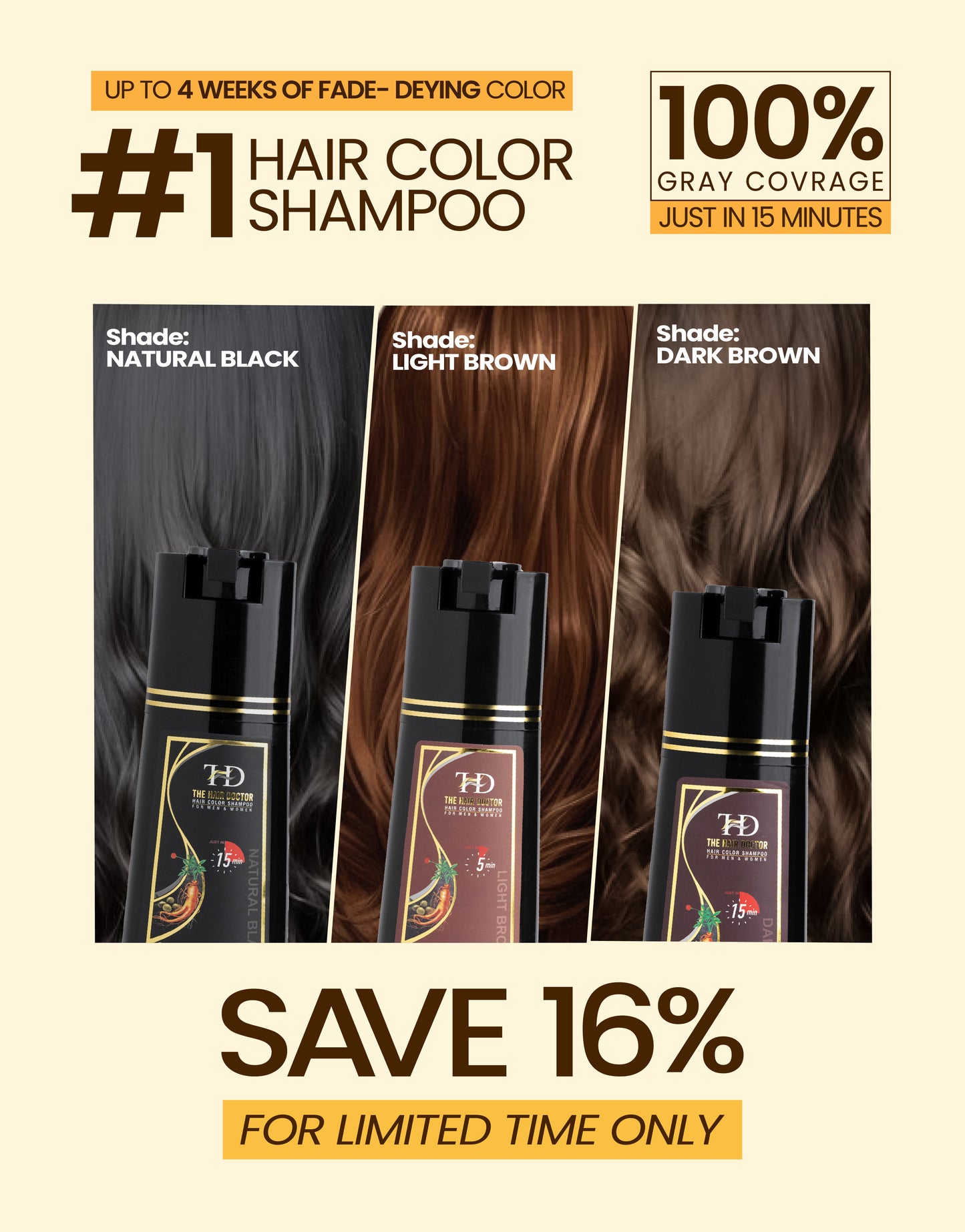 Olive & Ginseng 5 In 1 Hair Color Shampoo