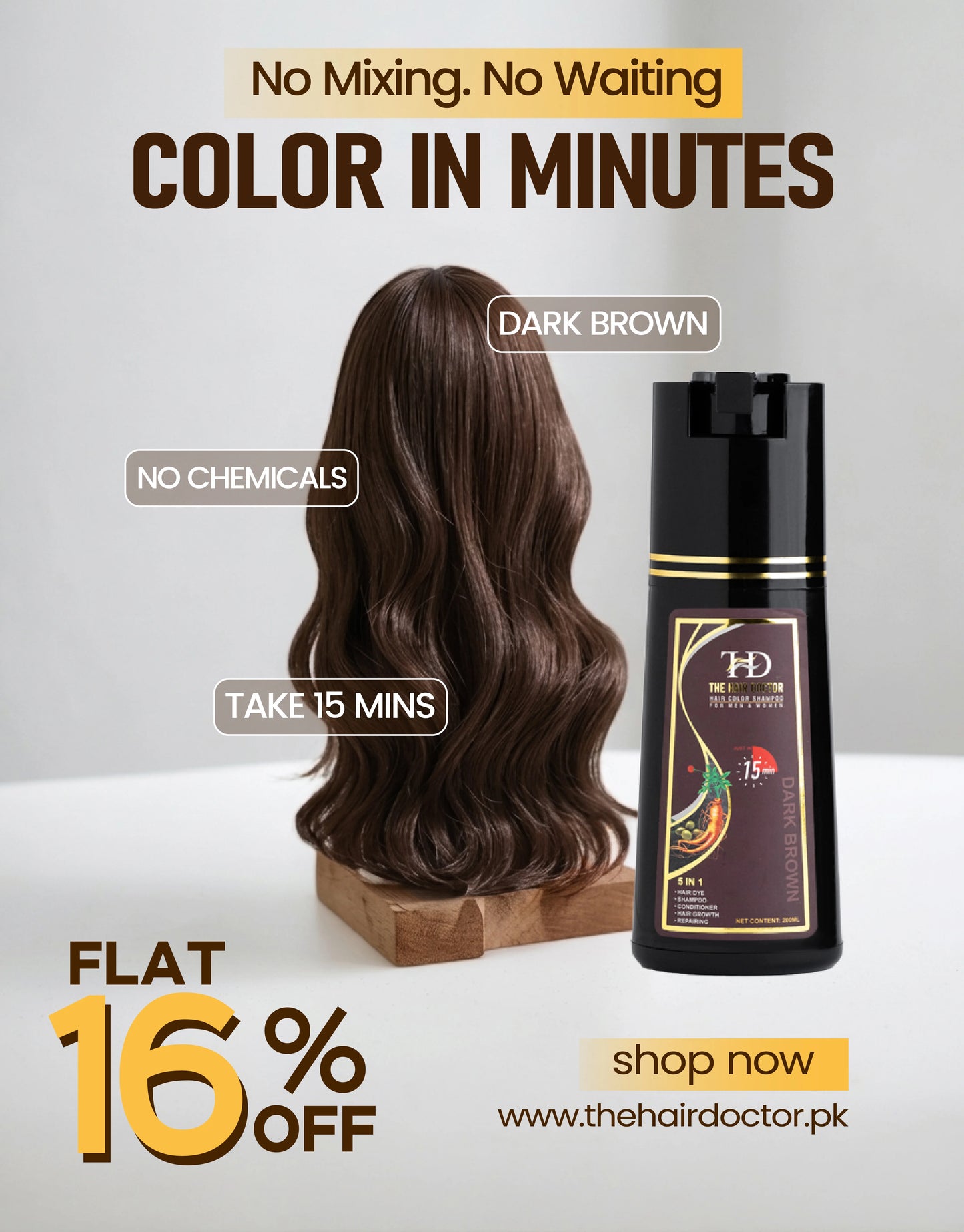 Olive & Ginseng 5 In 1 Hair Color Shampoo