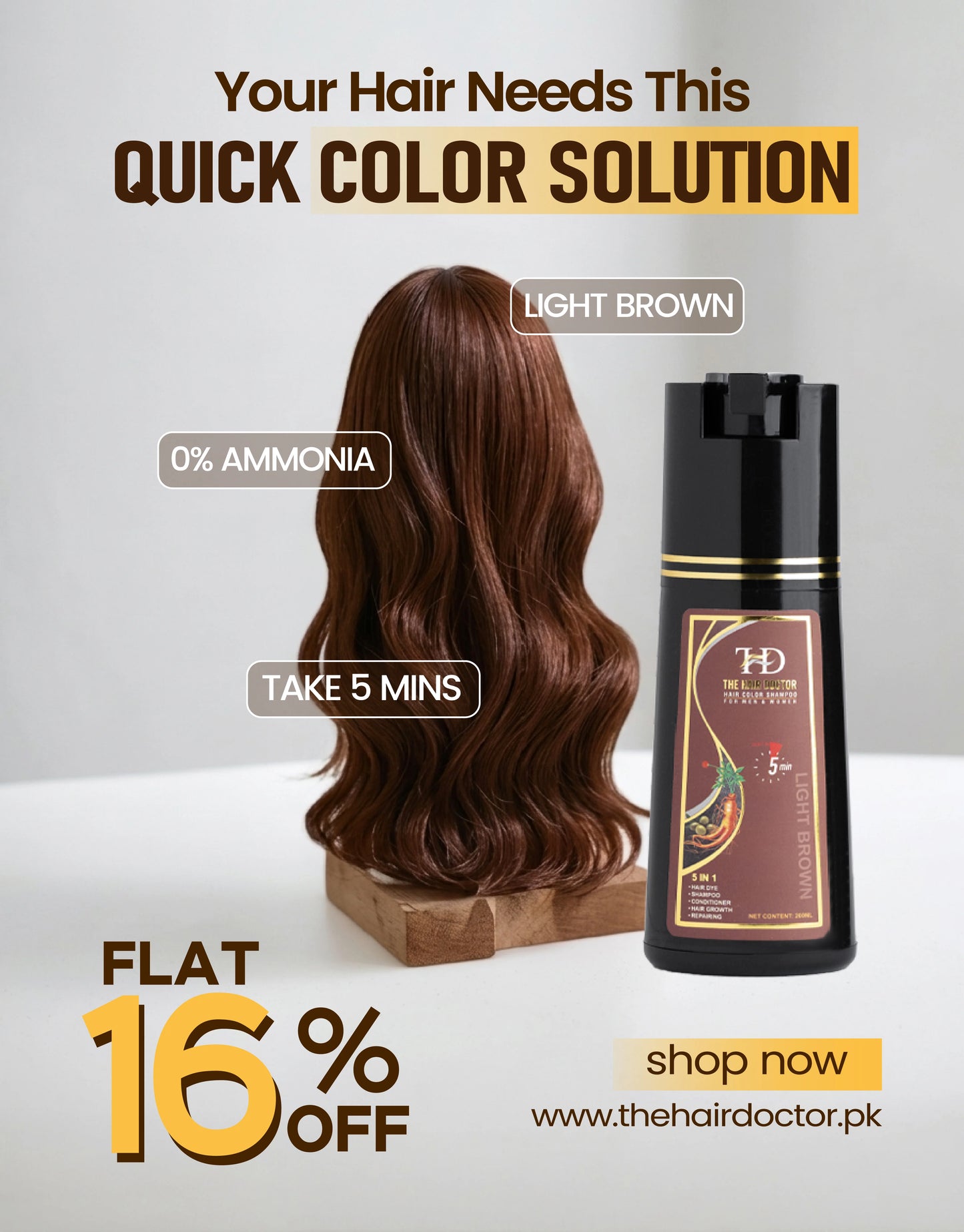 Olive & Ginseng 5 In 1 Hair Color Shampoo