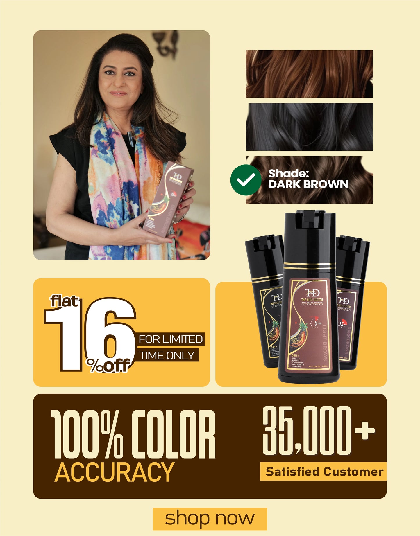 Olive & Ginseng 5 In 1 Hair Color Shampoo