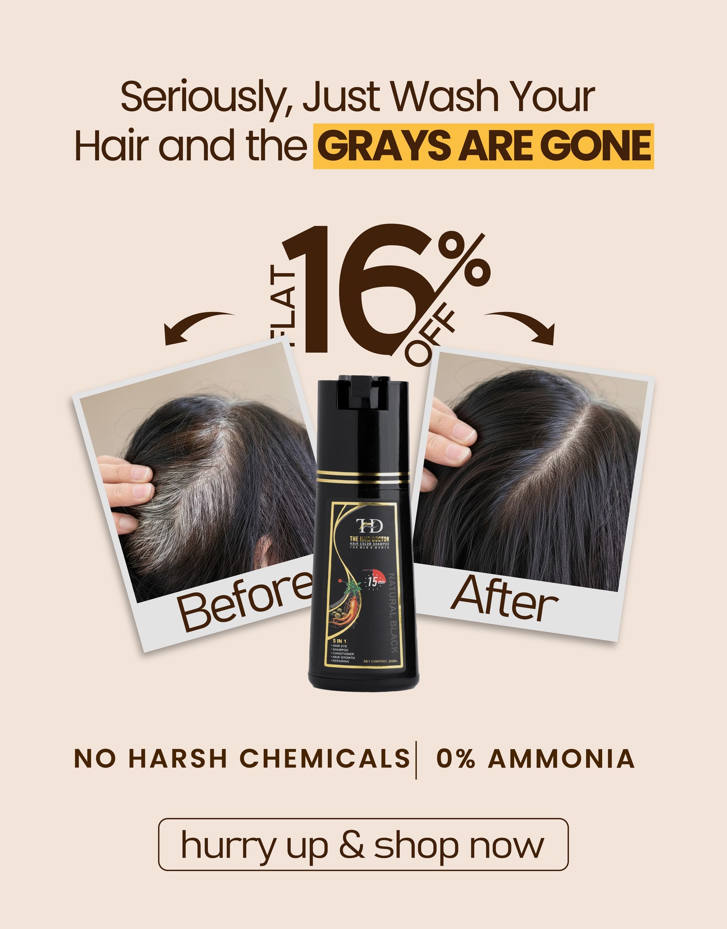 Olive & Ginseng 5 In 1 Hair Color Shampoo