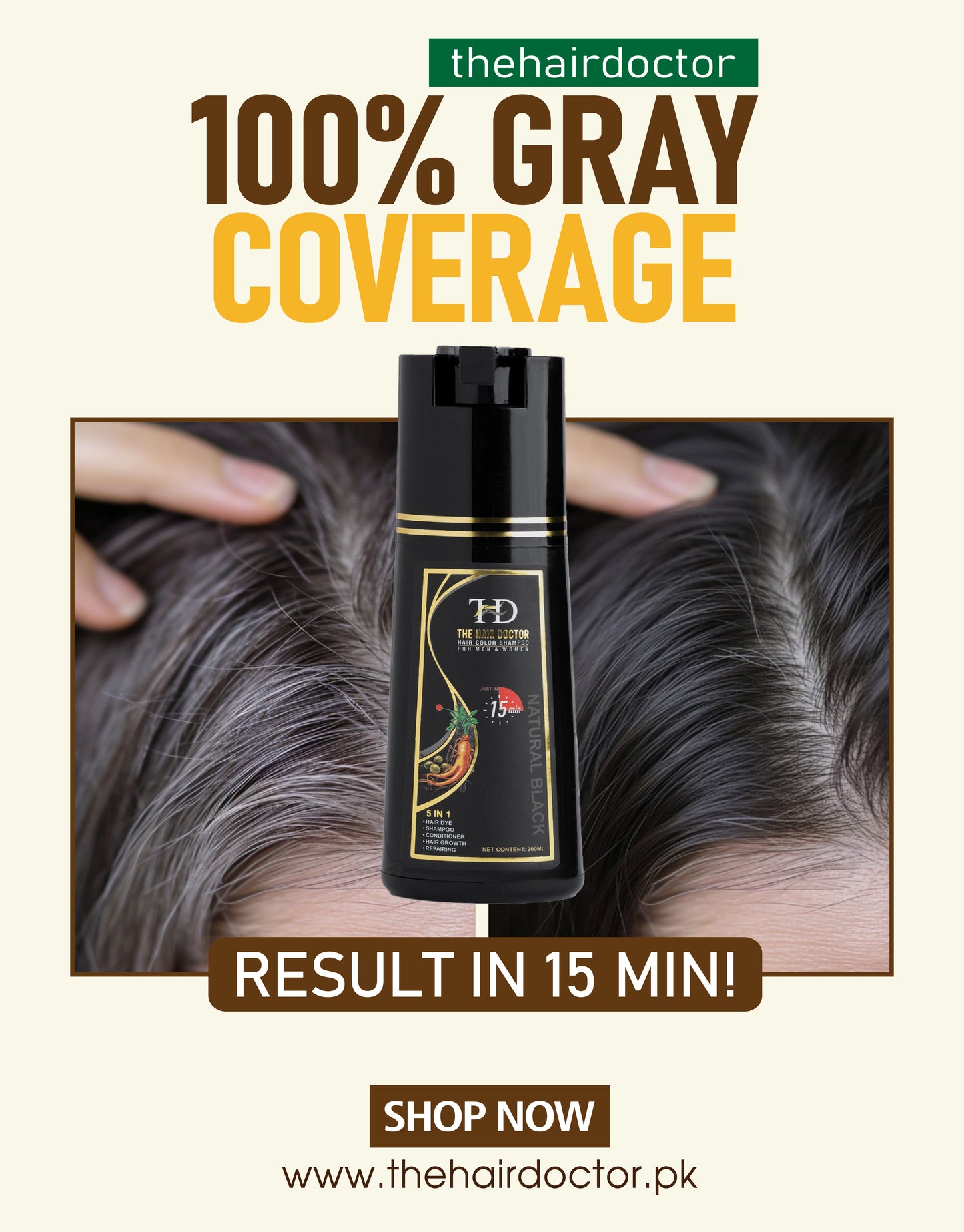 Olive & Ginseng 5 In 1 Hair Color Shampoo
