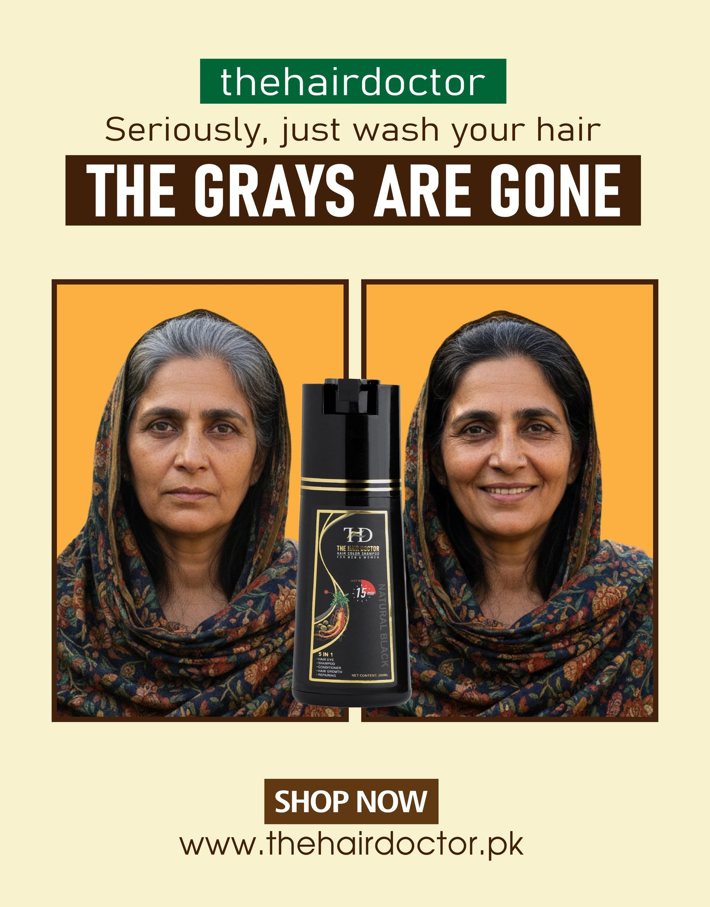 Olive & Ginseng 5 In 1 Hair Color Shampoo