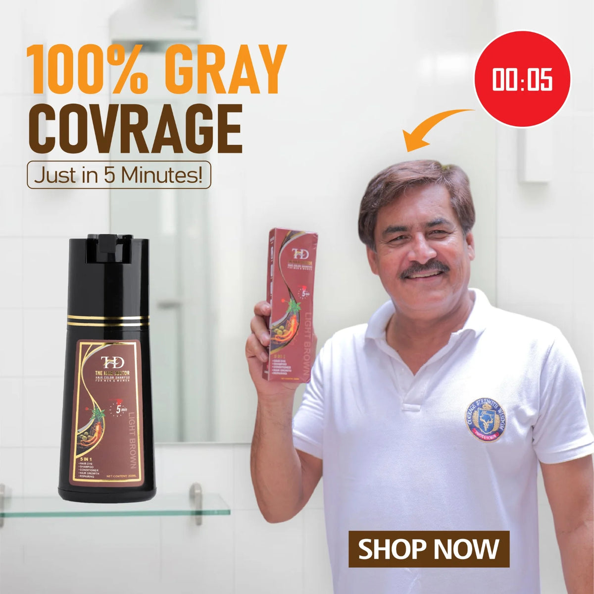 Olive & Ginseng 5 In 1 Hair Color Shampoo