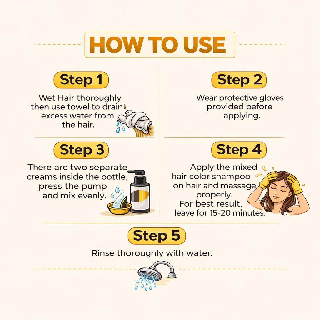 Olive & Ginseng 5 In 1 Hair Color Shampoo